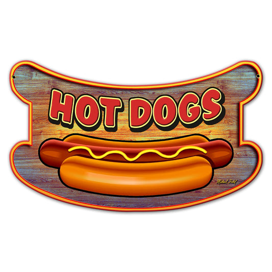 Hot Dogs 18 X 11 vintage metal sign