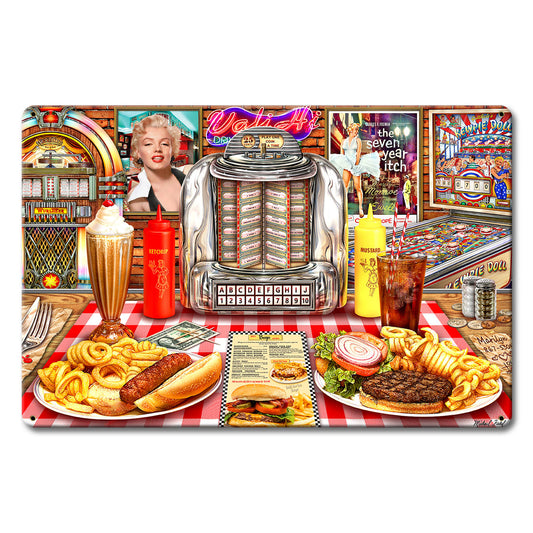 Dinner With Marilyn 18 X 12 vintage metal sign