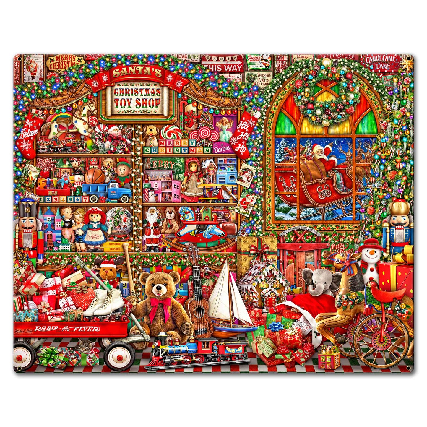 Santa's Toy Shop 30 X 24 vintage metal sign