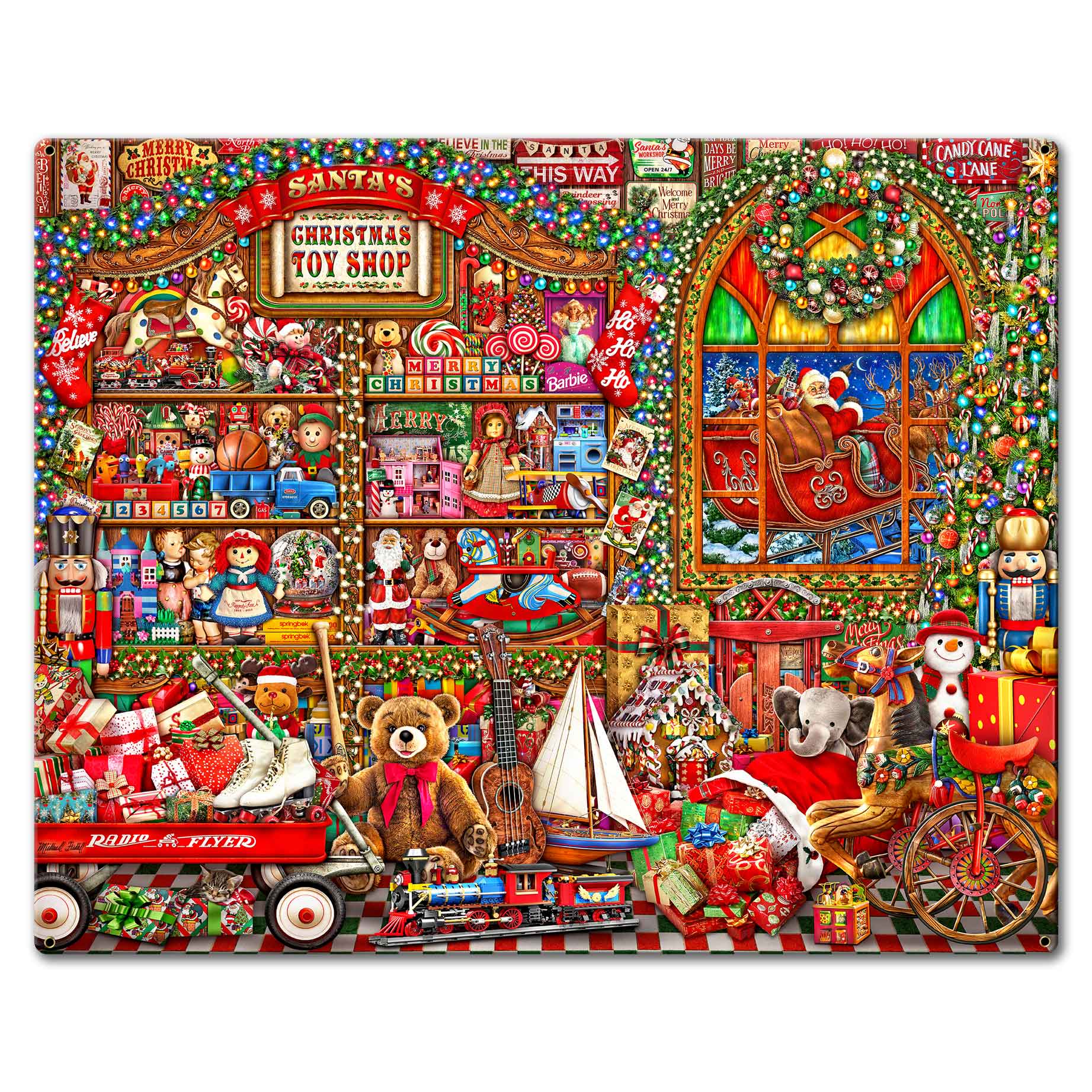 Santa's Toy Shop 30 X 24 vintage metal sign
