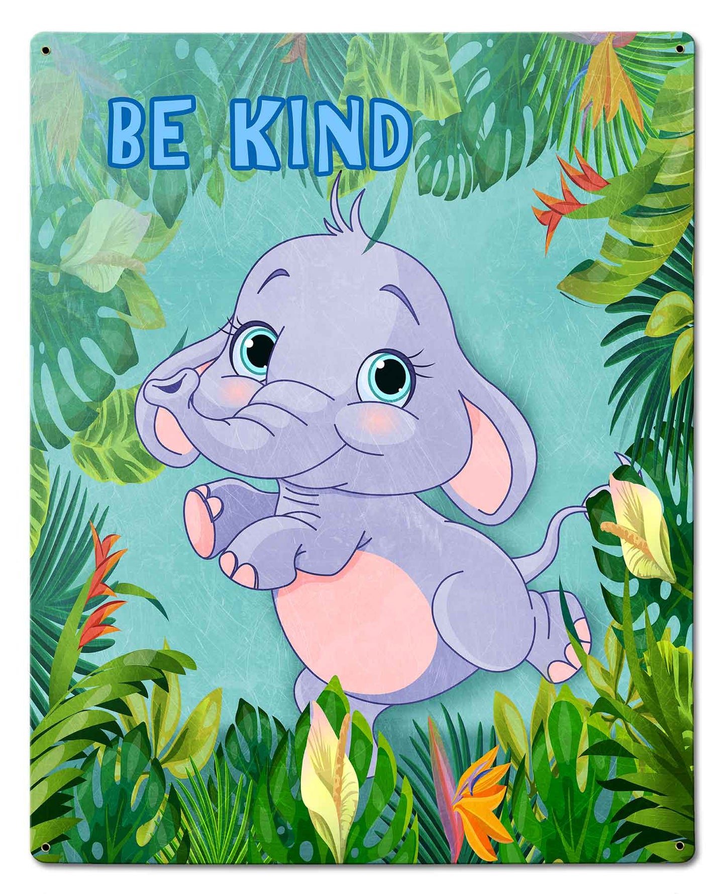 Be Kind Elephant 24 x 30 Custom Shape