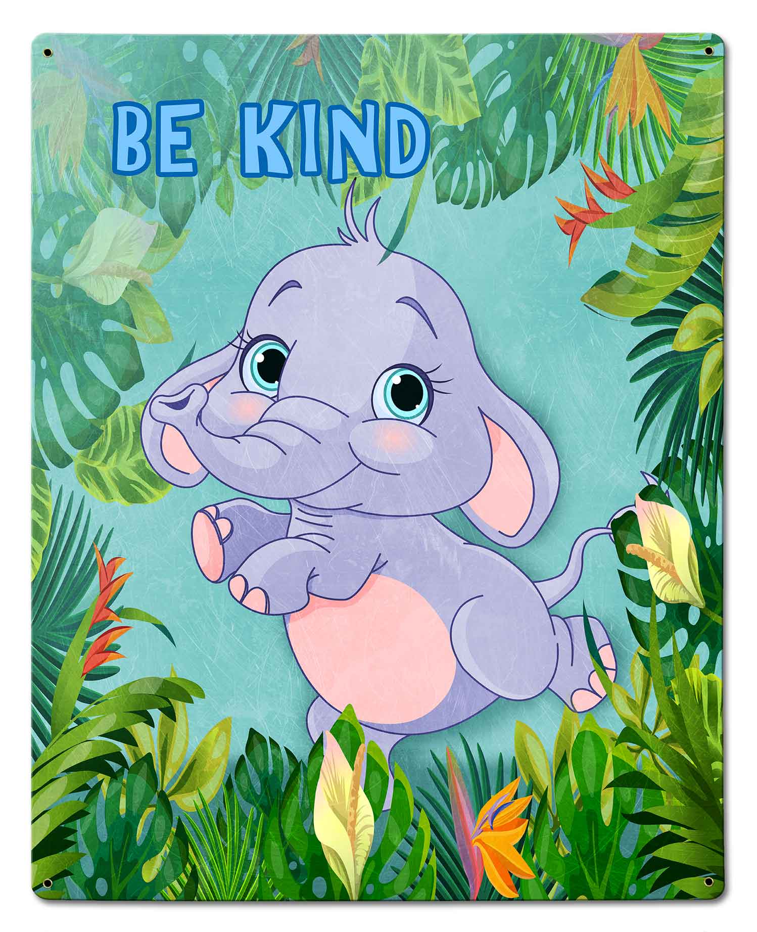 Be Kind Elephant 24 x 30 Custom Shape