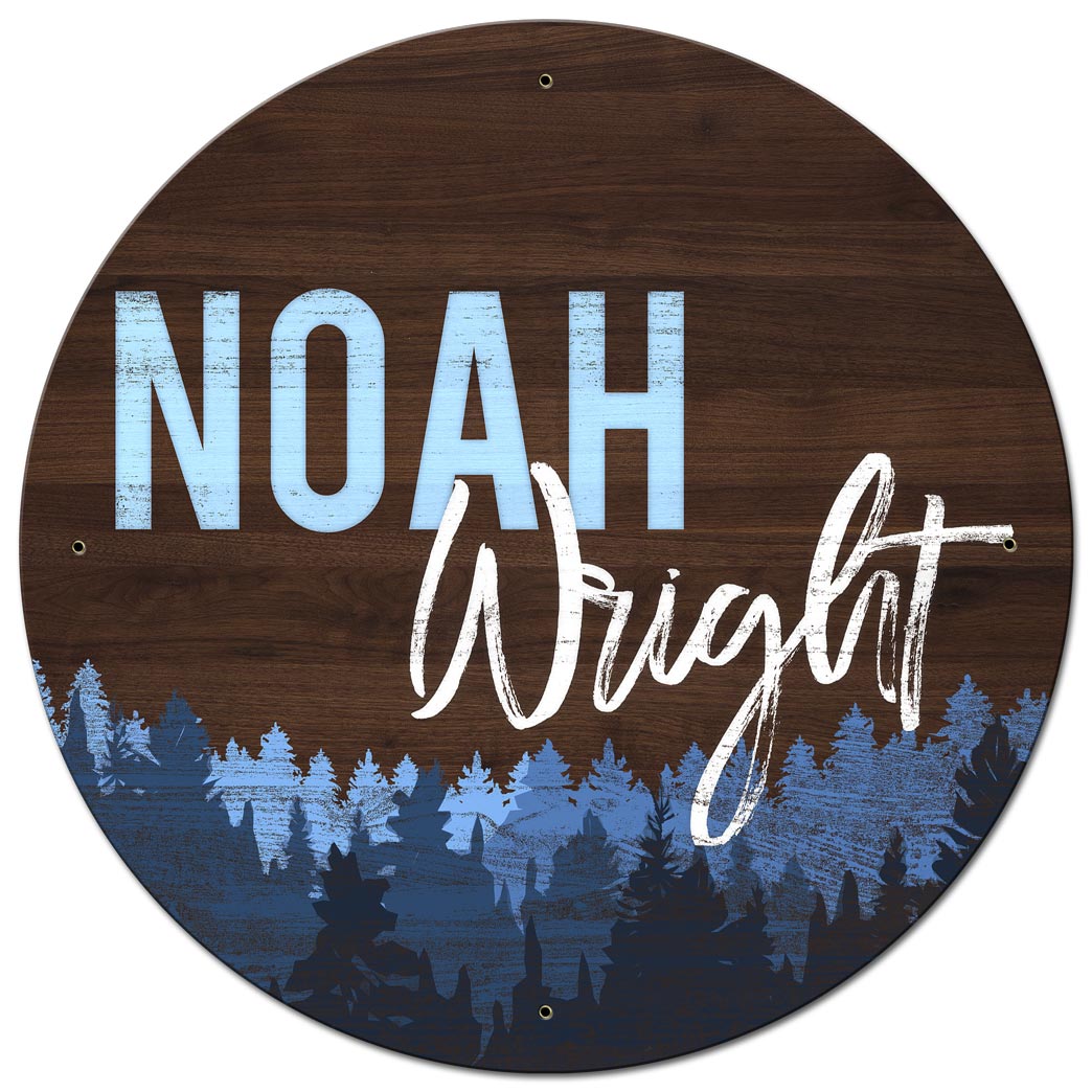 Nursery Sign Blue 28 x 28 Round - Personalized