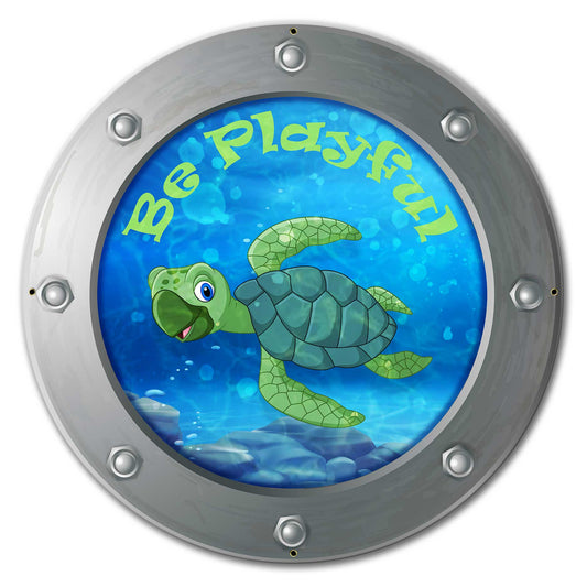 Be Playful Turtle 24 x 24 Custom Shape