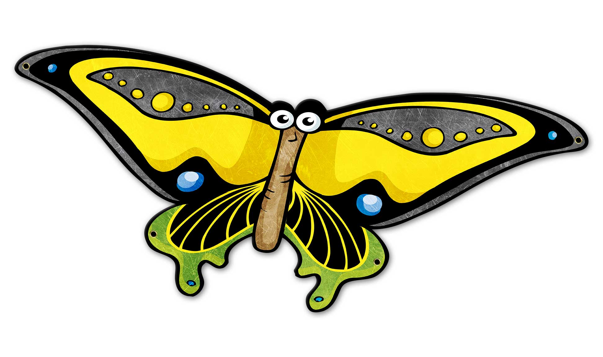 Yellow Butterfly 26 x 12 Custom Shape
