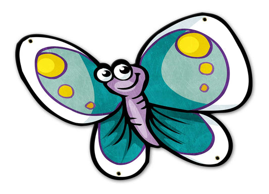 Aqua Butterfly 18 x 13 Custom Shape
