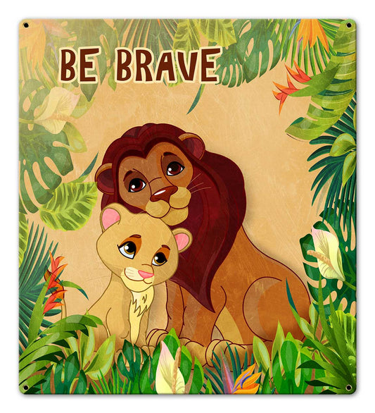 Be Brave Lion 18 x 20 Custom Shape