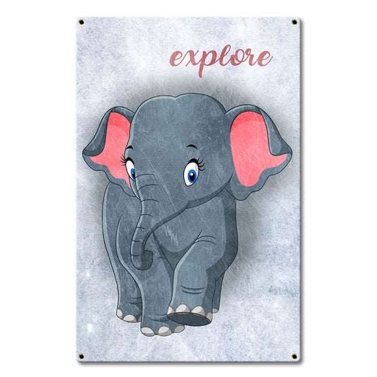 Explore Elephant 13 x 20 Custom Shape