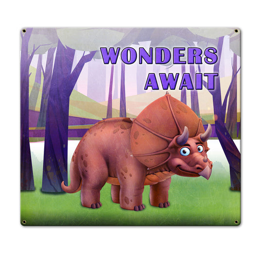 Wonders Await Dinosaur 20 x 18 Custom Shape
