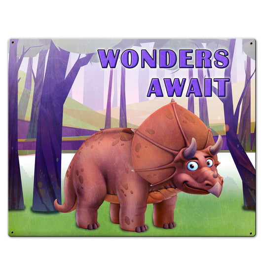 Wonders Await Dinosaur 30 x 24 Custom Shape