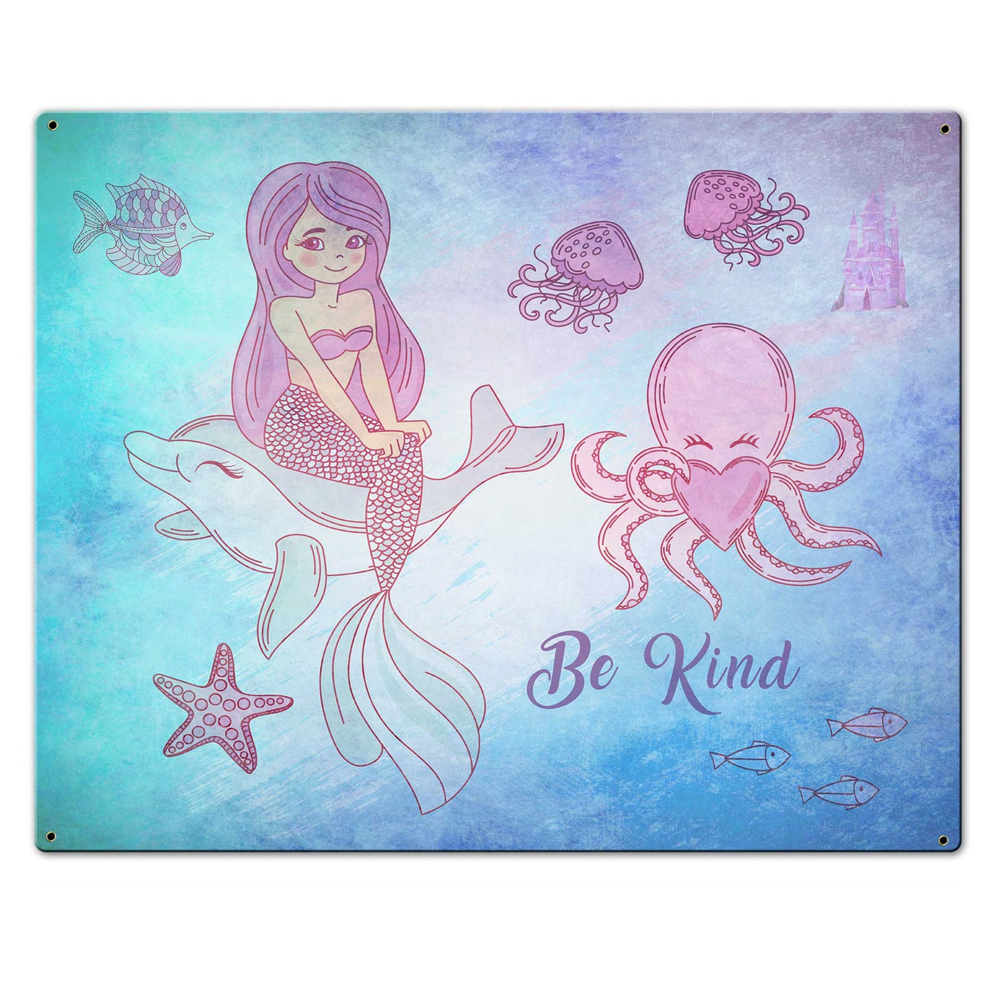 Be Kind Mermaid 30 x 24 Custom Shape