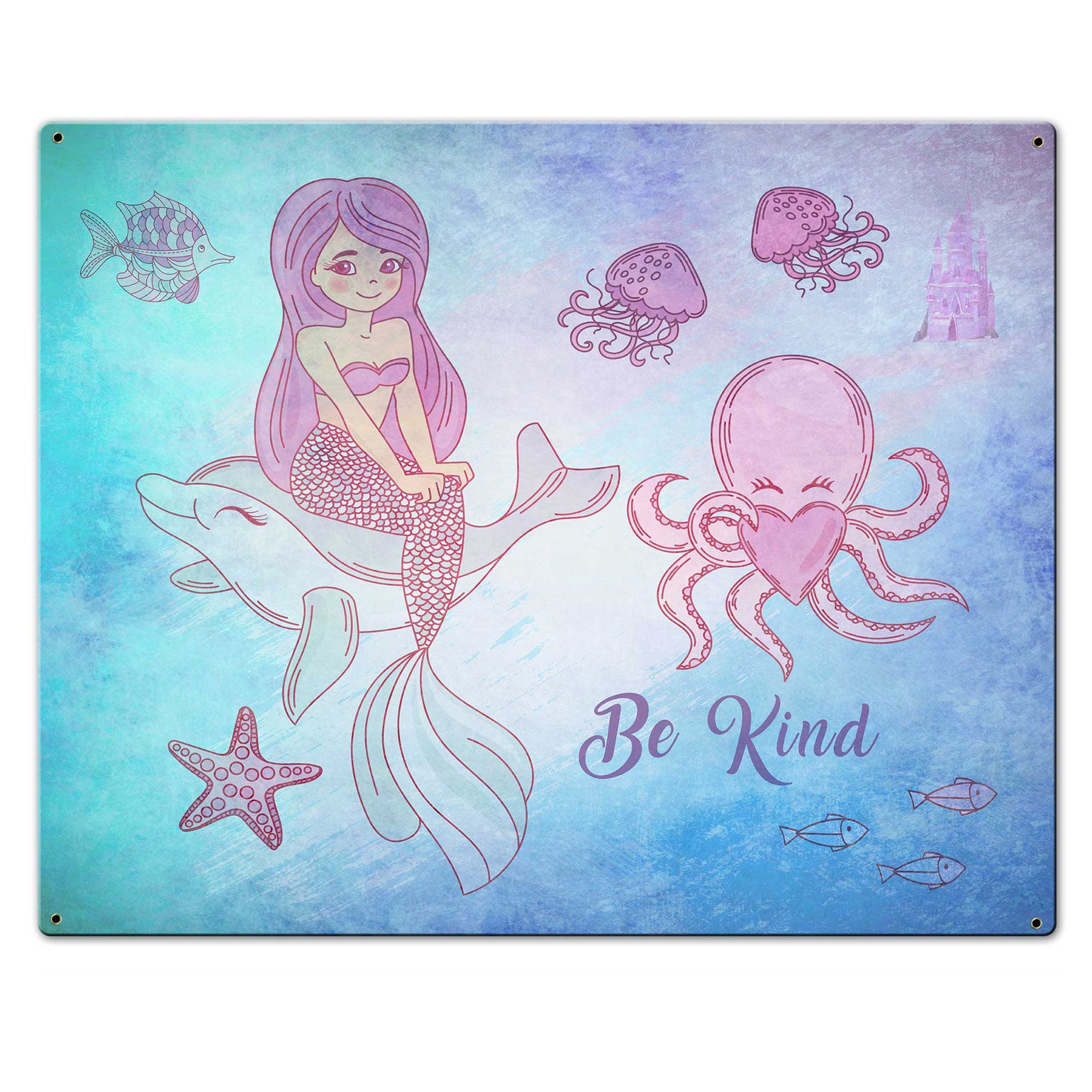 Be Kind Mermaid 30 x 24 Custom Shape