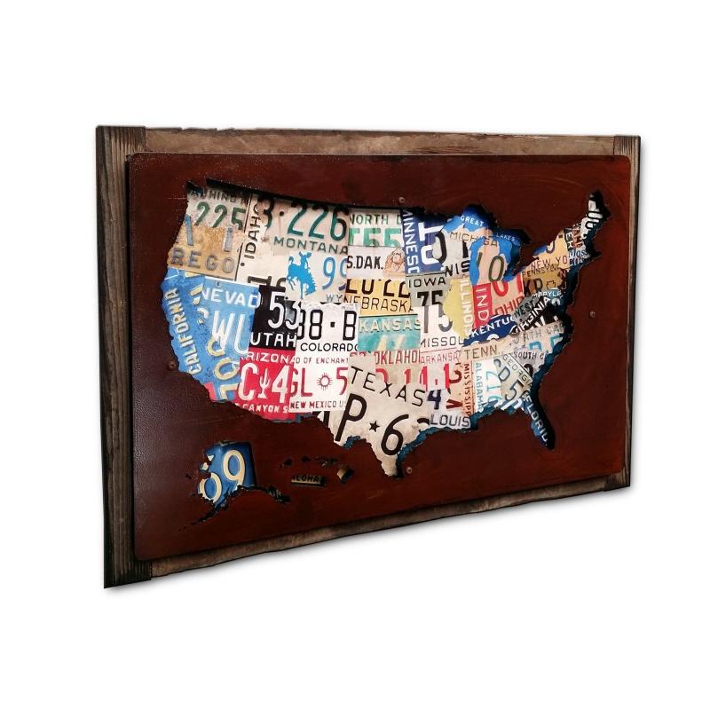 License Plate Cutout Vintage Sign
