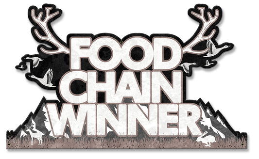 Food Chain Winner Vintage Sign