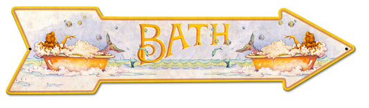 Mermaid Bath Arrow Grunge Vintage Sign