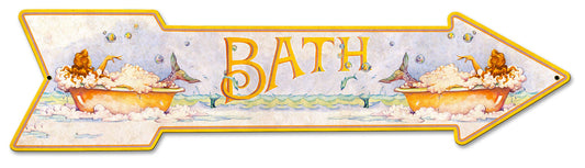 Mermaid Bath Arrow Grunge Vintage Sign