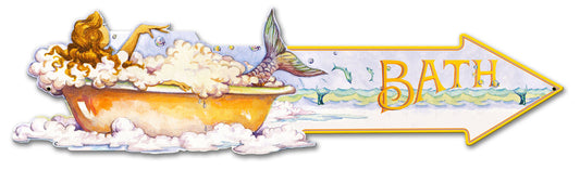 Mermaid Arrow Bath Vintage Sign