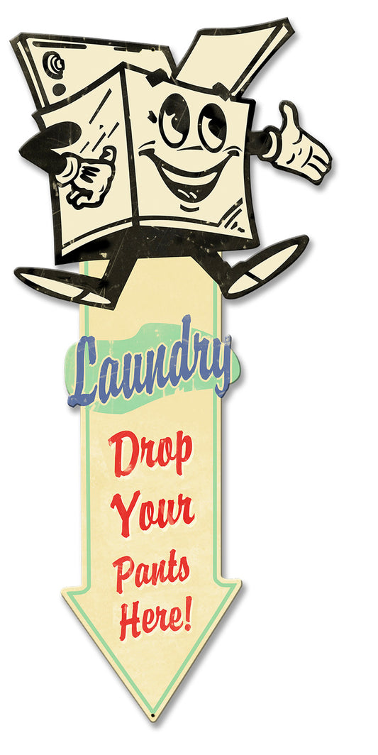 Laundry Arrow Down Vintage Sign