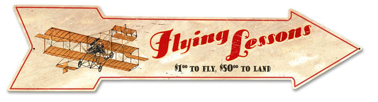 Flying Lessons Arrow Vintage Sign