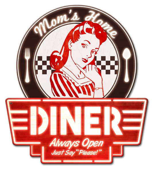 Mom's Home Diner Vintage Sign