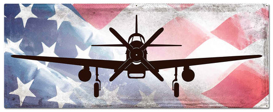 Planes P-51 Mustang American Flag