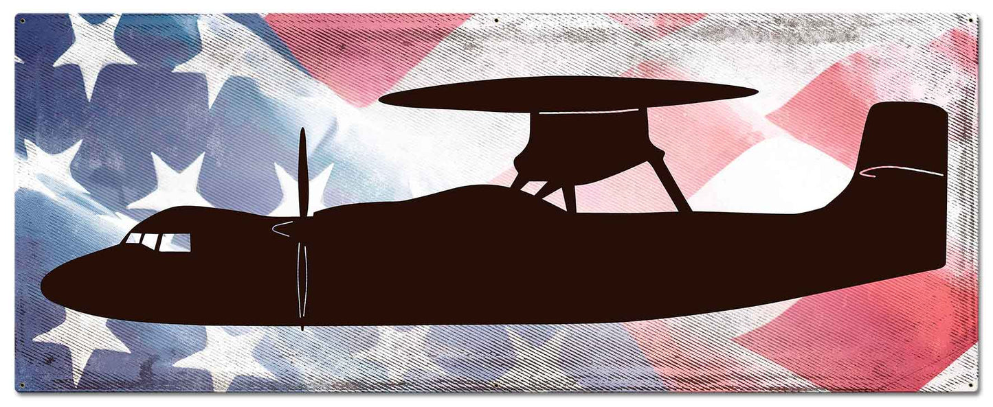 Planes E-2 Hawkeye American Flag