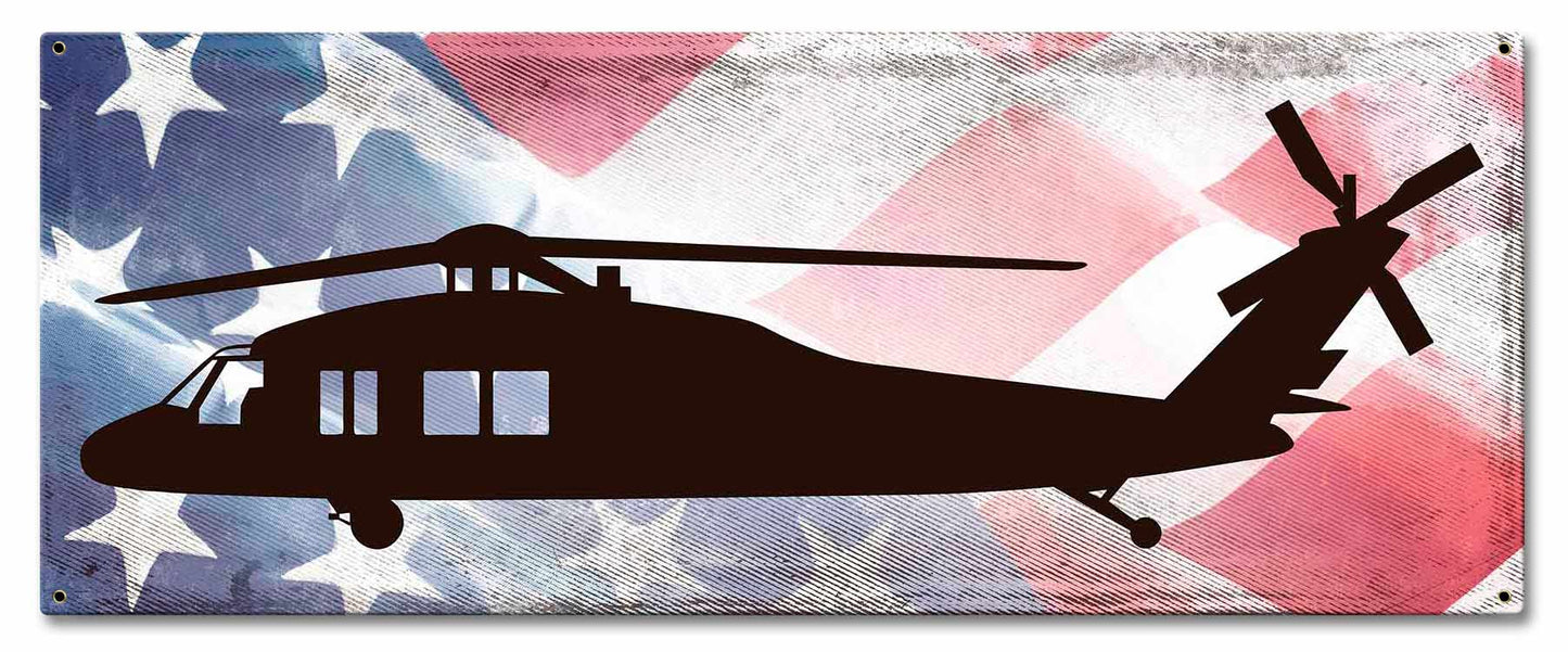 H-60 Helicopter American Flag