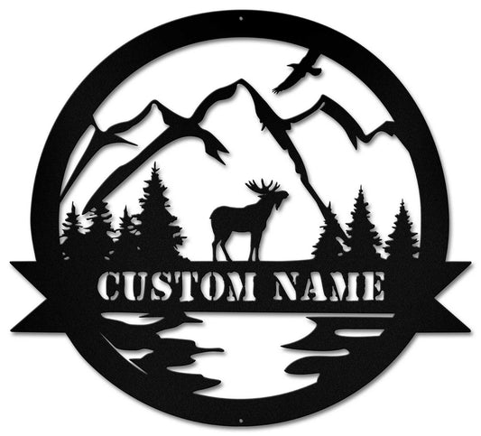 Alpine Moose Cutout - Personalized