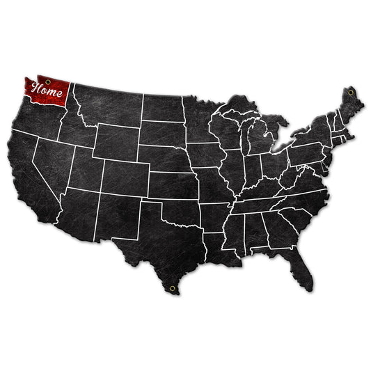 Home Washington 24 X 15 vintage metal sign