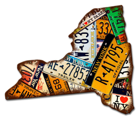 New York State License Plates 16 X 14 vintage metal sign