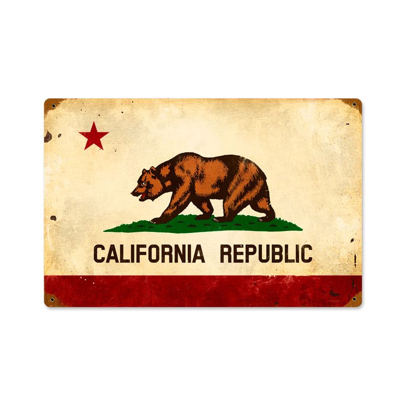 California Flag Vintage Sign