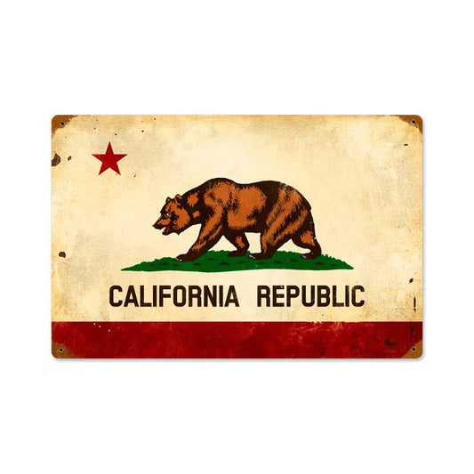 California Flag Vintage Sign