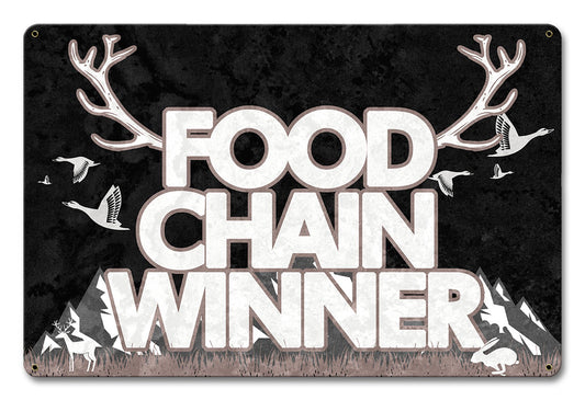 Food Chain Winner Vintage Sign