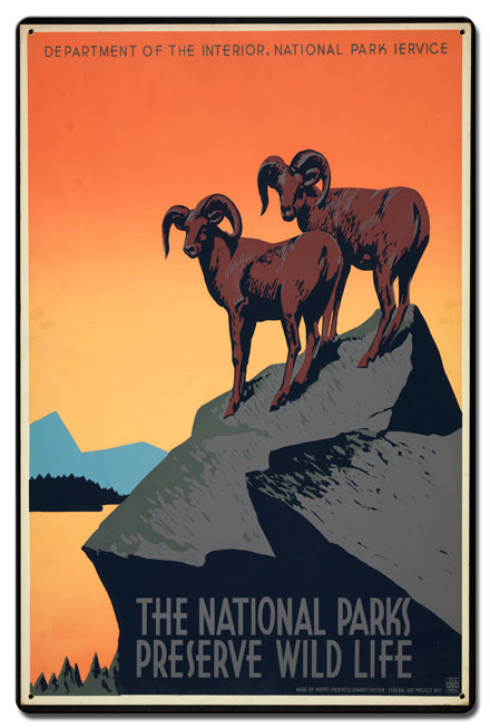 National Parks Preserve Wilderness Vintage Sign
