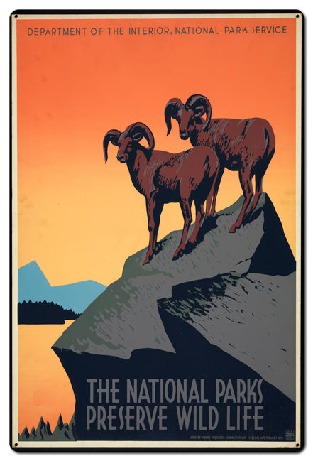 National Parks Preserve Wilderness Vintage Sign