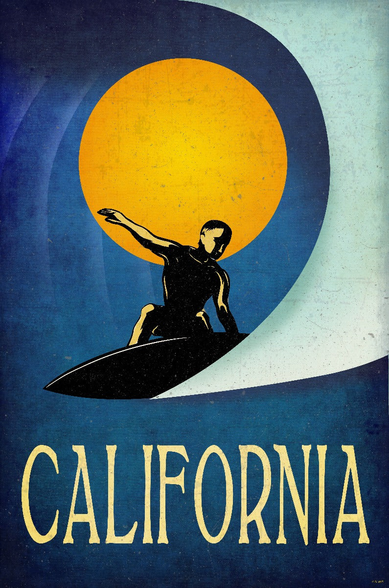 California Surfer Vintage Sign