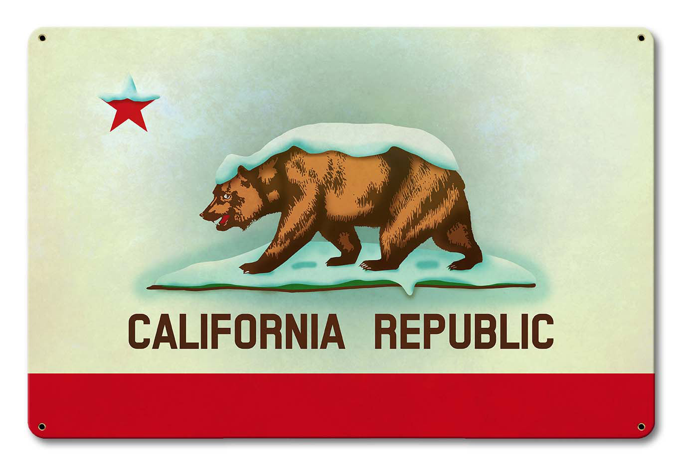 California Snow Flag Vintage Sign