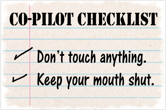 Airplane Checklist Vintage Sign