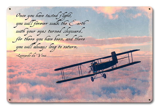 Da Vinci Flight Quote 18 x 12 Satin