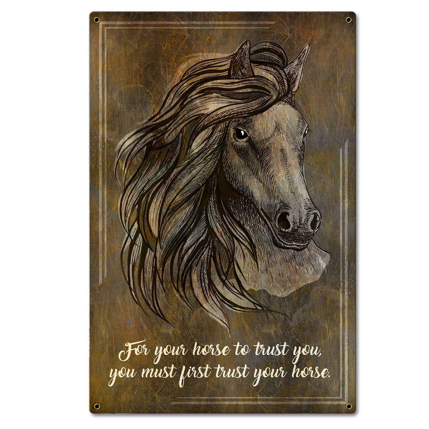 Horse Trust Dakr 16 x 24 Satin