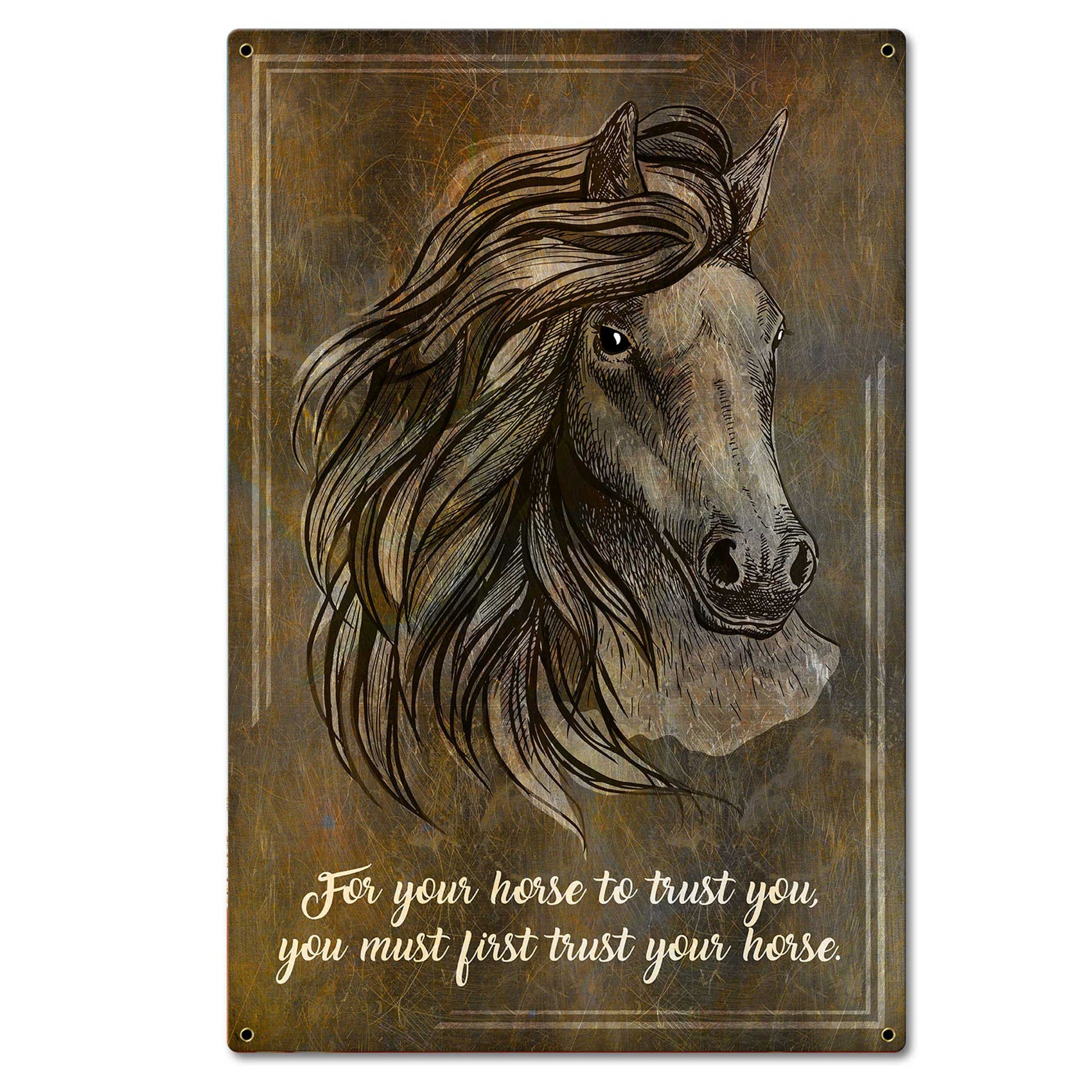 Horse Trust Dakr 16 x 24 Satin
