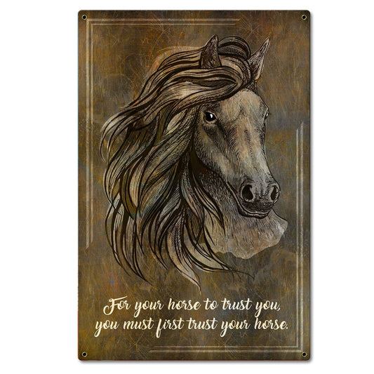 Horse Trust Dakr 16 x 24 Satin