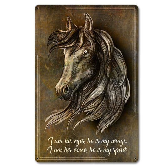 Horse Wing Spirit Dark 12 x 18 Satin