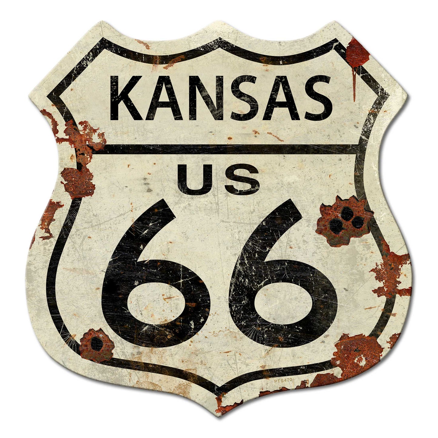 Kansas US 66 Shield Vintage 28 x 28 Custom Shape