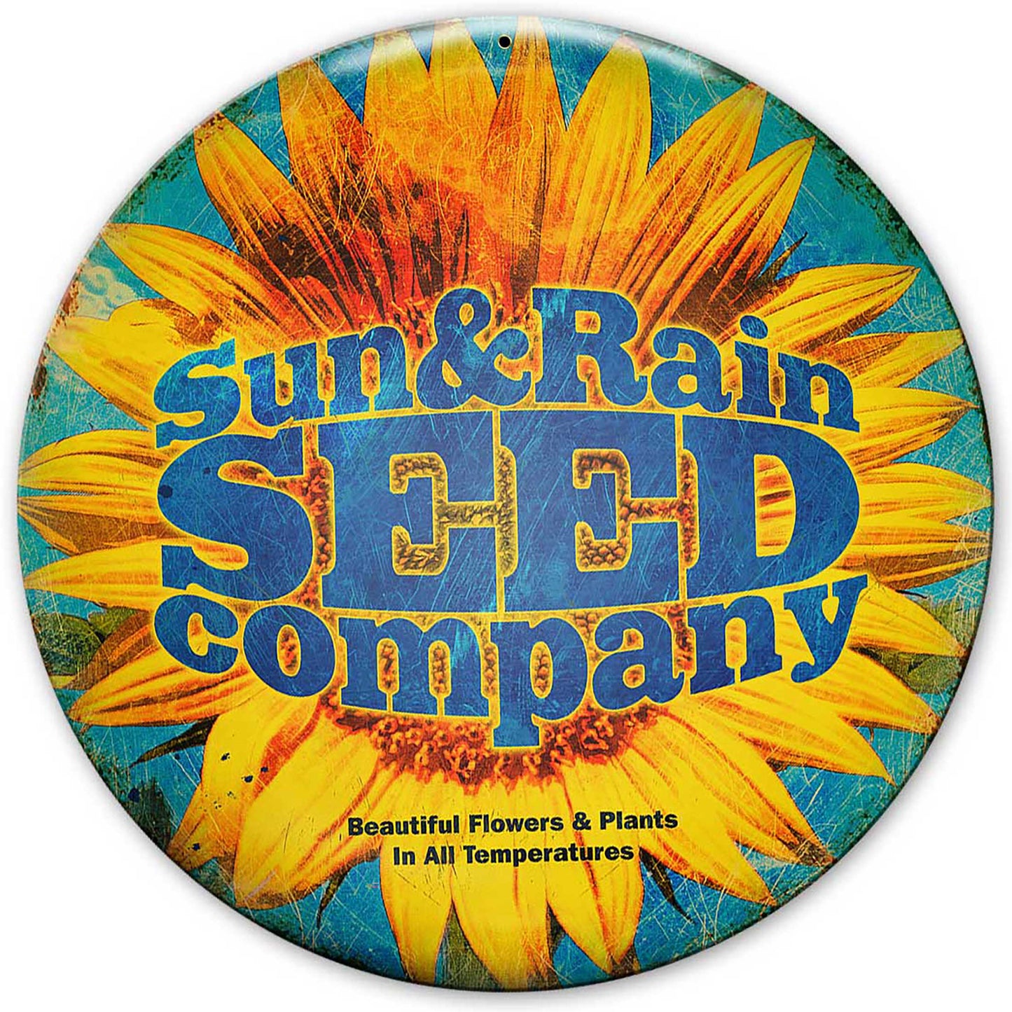 Sun Rain Seed Co 14 X 14 vintage metal sign