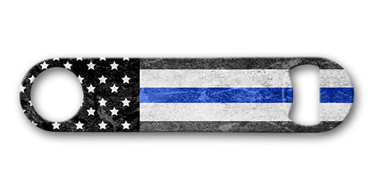 American Flag Blue Line 7 x 4 Bottle Opener