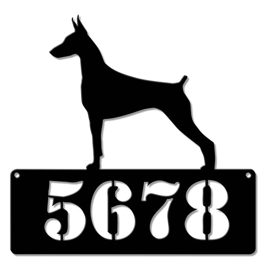 Doberman Address Sign  - Personalized