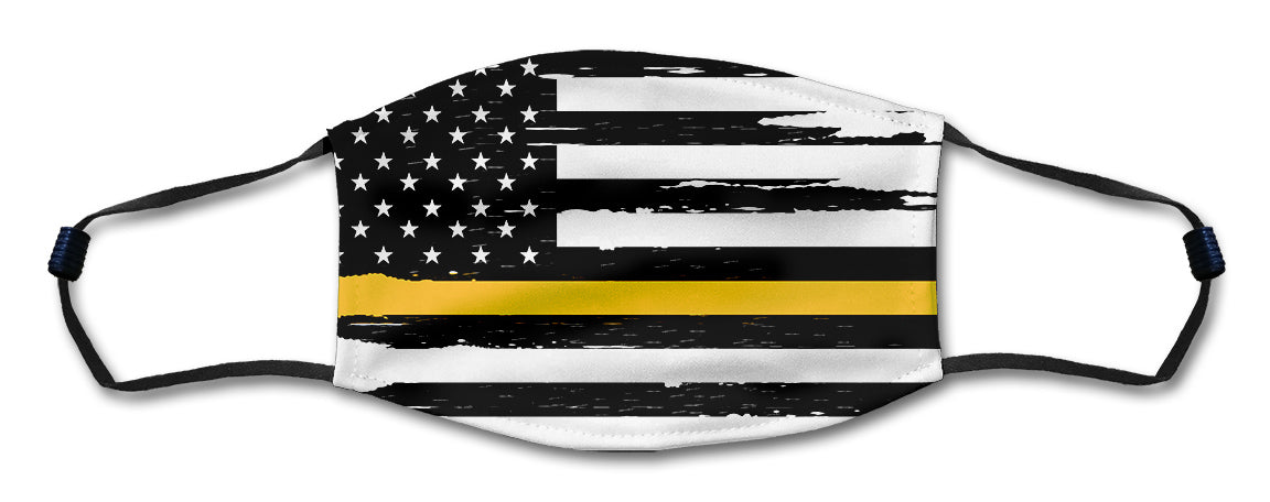 American Flag Yellow Line Distressed Mask