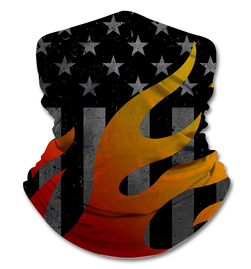 Motorcycle Flame American Flag Gaiter