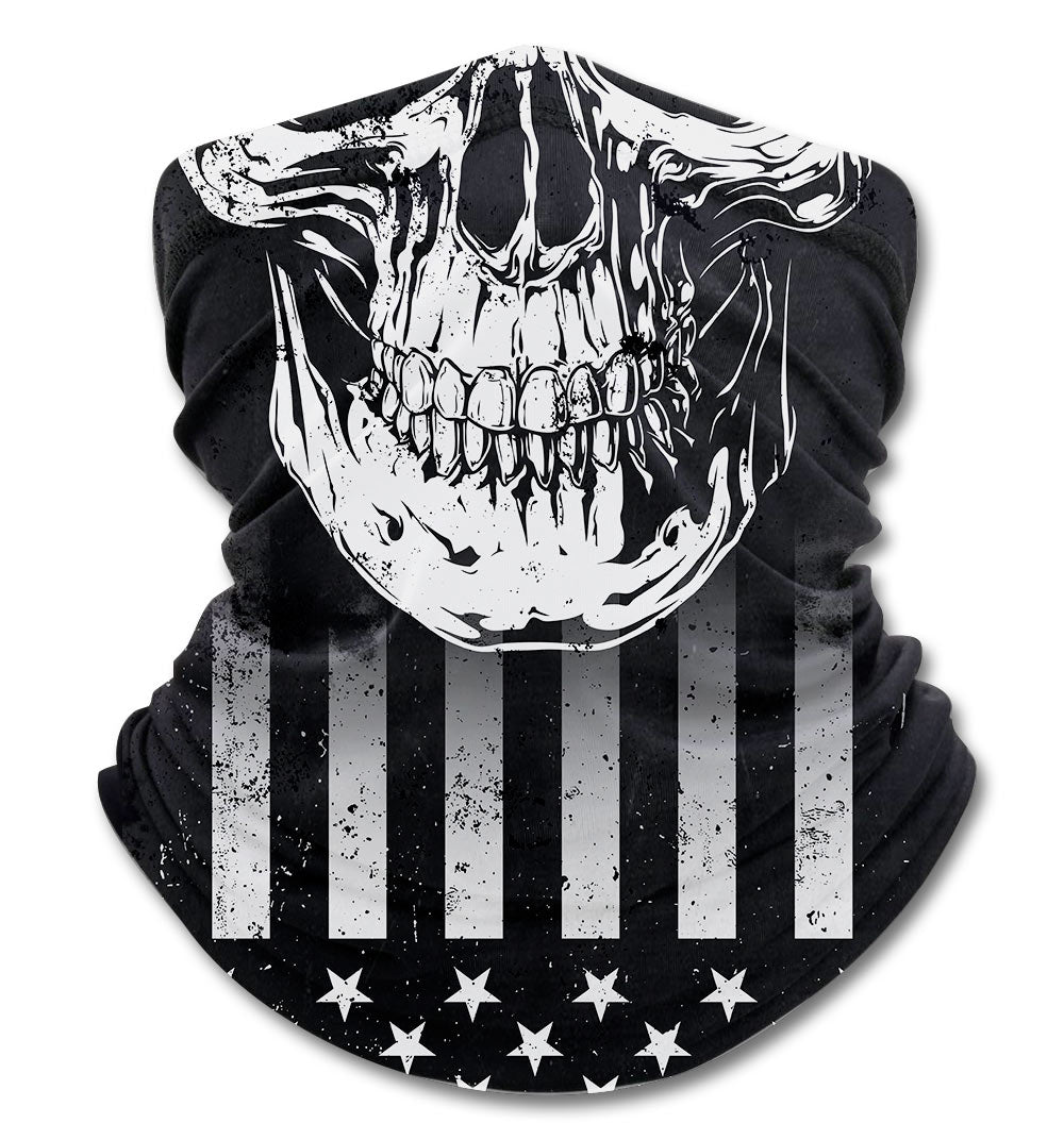 Biker Skull American Flag Gaiter